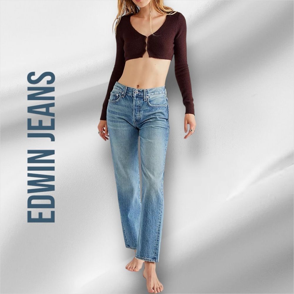 EDWIN ANTHROPOLOGIE Women’s Kali Ankle Jeans in the Size 26 inWipeout Blue Color